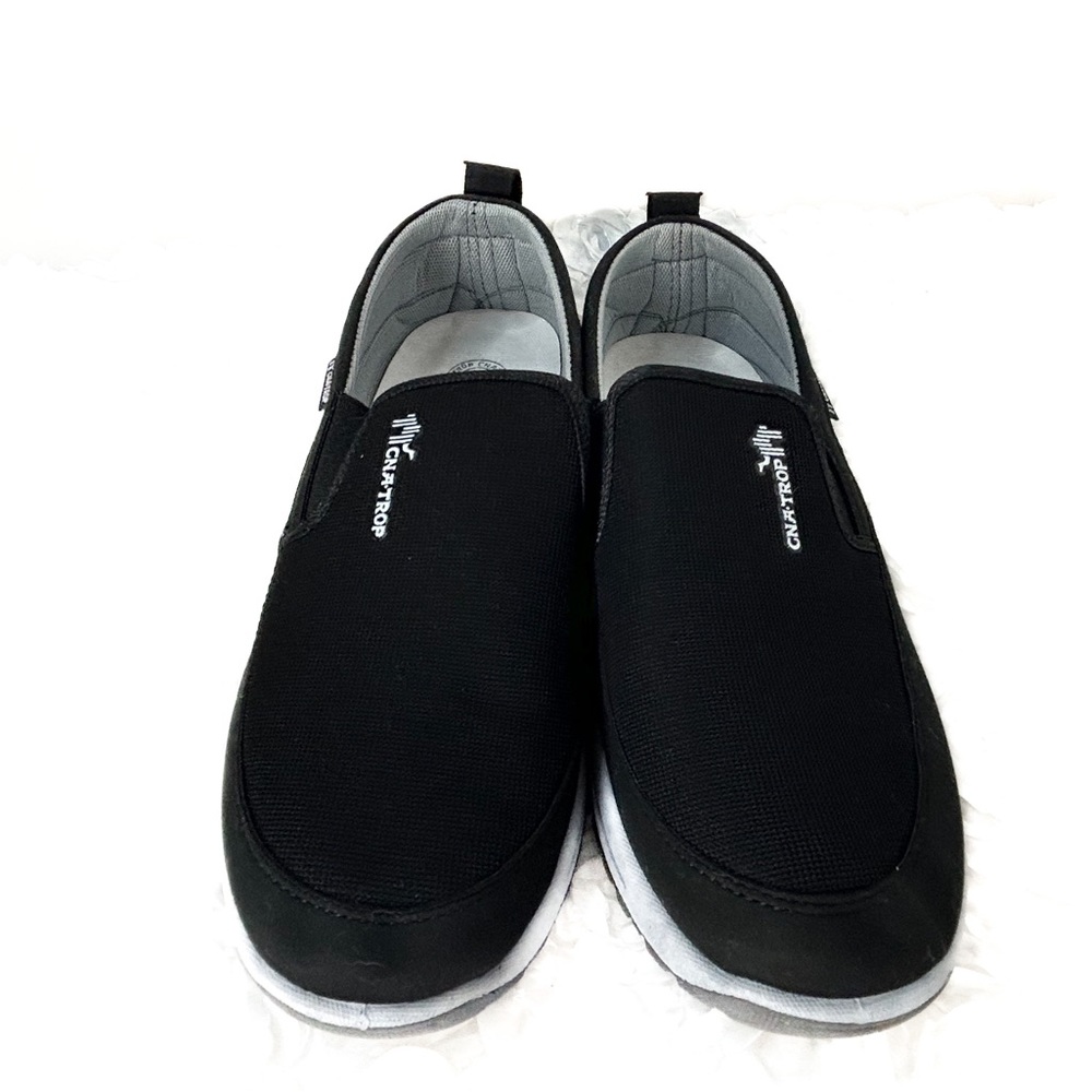 CNA-Trop Black Slip-on Loafers Canvas Shoes‎ Men's 45 US11 Arch Support